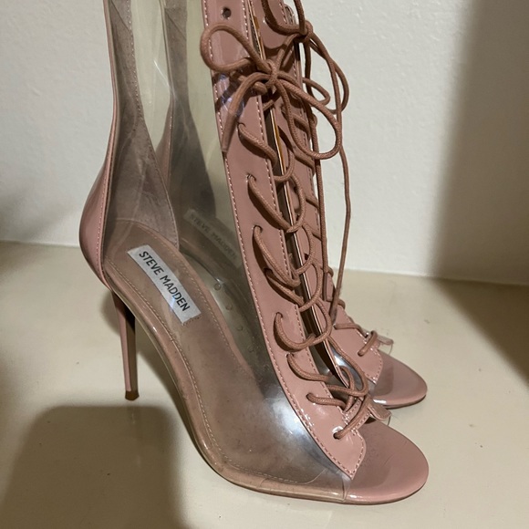 Steve Madden NEW stiletto lace up booties. Meltdown. Open toe. - Picture 2 of 6